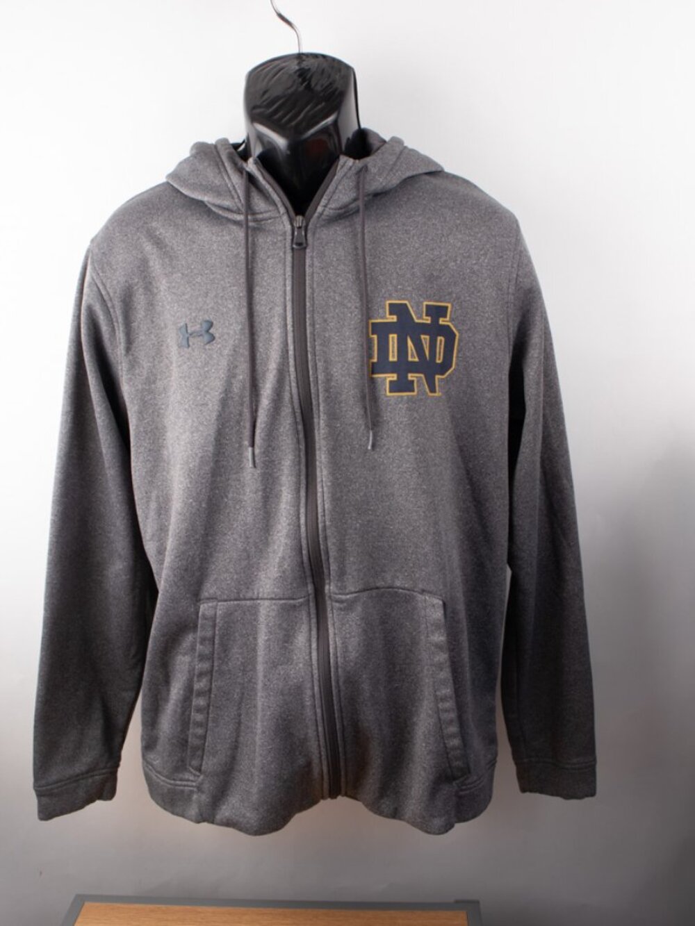 Under Armour University of Notre Dame Hooded Jacket Men's XL Gray ColdGear